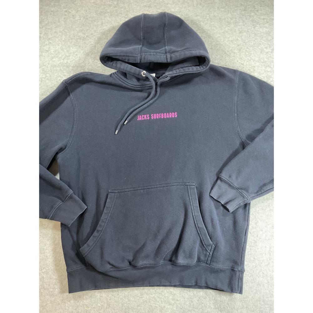 Jacks Surfboards Lets Jump In The Ocean Hoodie Navy Pink Mens Large 1850